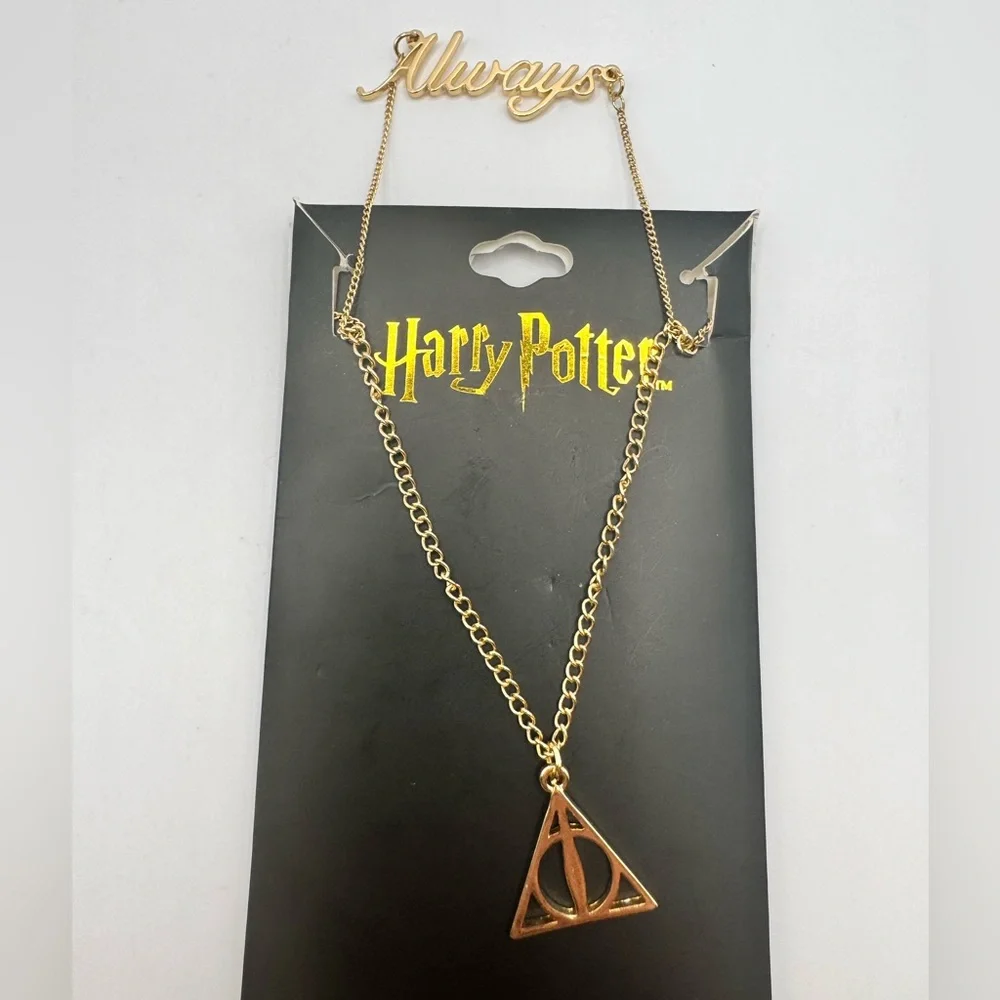 HARRY POTTER Bioworld Hogwarts House Necklace Set-Deathly Hollows and Always